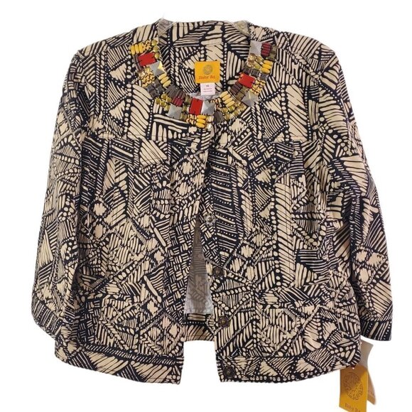 Ruby Rd Women’s Size 14 Jeweled Neckline ¾ Sleeve Button Front Jacket -NWT - Picture 12 of 16